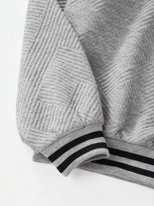 Sparklyn 2 件套青少年女孩字母印花连帽衫运动衫和喇叭裤休闲装，秋冬 - 灰色 - 查看 5