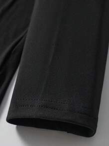 SHEIN LUNE Áo thun cổ tròn tay dài in hình bí ngô Halloween cỡ lớn cho nữ, áo mùa hè thu - màu đen - Xem 4