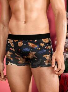 Happy Jammies Set de 3 calzoncillos tipo bóxer de hombre con parches de unicolor, de uso casual diario