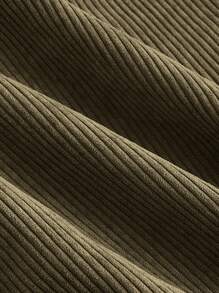 SHEIN MOD 女士休闲纯色吊带连衣裙，秋季 - 橄欖綠 - 查看 7