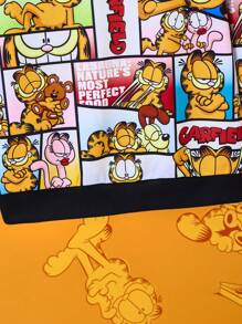 GARFIELD | SHEIN Tween Boy Casual Cartoon Patchwork Print Drop Shoulder Loose Hoodie Sweatshirt - Multicolor - View 8