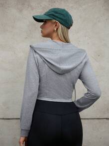 Flirla Chaqueta corta con cremallera y manga larga ajustada para mujer, adecuada para atuendo de aeropuerto, primavera/otoño