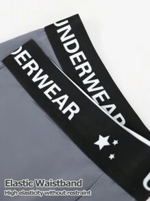 5pcs/Set Men's Letter Graphic Minimalist Boxer Briefs, Casual Everyday Wear - Multicolor - View 5