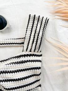 Soleia WYWH 女士度假针织条纹扭纹前心形领露背 T 恤 - 彩色 - 查看 4