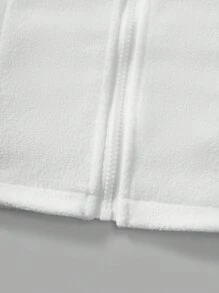 Tween Girl Thermal Lined Collar Waist-Cinched Jacket, Warm And Stylish For Autumn And Winter - White - View 4