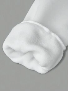 SHEIN Explorewe Bộ 2 áo khoác bóng chày thêu chữ thường ngày cho bé gái tuổi teen và bộ áo liền quần, phù hợp cho mùa thu/đông - trắng - Xem 5