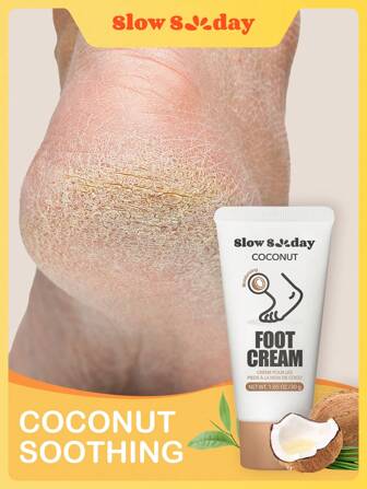 Crème pour les pieds à la noix de coco SlowSunday, avec de l'huile de noix de coco, du beurre de karité et de la vitamine E. Apaise, améliore la peau morte et nourrit en profondeur. Styles cocooning pour l'automne et l'hiver. Convient pour l'automne, l'hiver, Y2K, Halloween, les fêtes et les cadeaux, Thanksgiving et Nouvel An, les cadeaux de remerciement, Noël, cadeaux de Noël