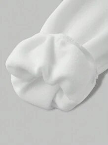 SHEIN Set de 2 piezas para niñas preadolescentes que incluye sudadera con cuello alto con estampado de letras y gráficos forrada térmicamente, y leggings negros para deporte, para otoño/invierno