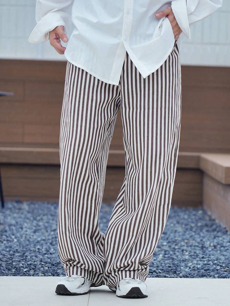 DAZY Men's Striped Wide-Leg Casual Pants, Autumn - Multicolor - View 1