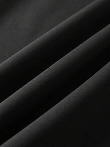 SHEIN 青少年男孩拼色连帽休闲运动衫 - 黑色 - 查看 5