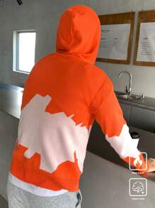 Claim Dot Men's Solid Color Patchwork Simple Hoodie Casual Sweater