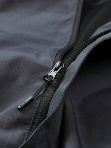 Gym Rark Boyfriend Style Men's Casual Zipper Front Drawstring Hooded Sports Jacket - Black - View 5