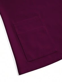 PopScrub Women V-Neck Short Sleeve Dual Pocket Nurse Uniform Top, Scrubs - Purple - View 4