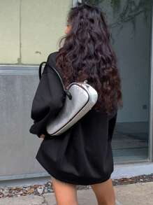 DAZY 女式万圣节宽松休闲保暖连帽运动衫，秋季服装 - 黑色 - 查看 5