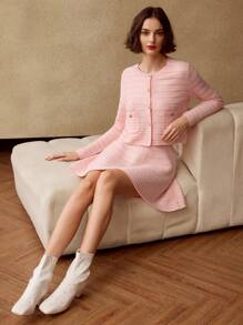 MOTF PREMIUM 纯色纹理针织贴袋开衫