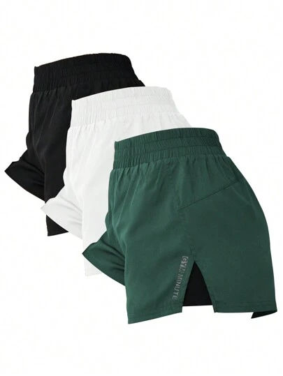 Easithlete 1pc Lightweight Yoga Running Shorts With Built-In Briefs, Summer Women Sweat Short, Gym Short, Biker Short Comfy Short