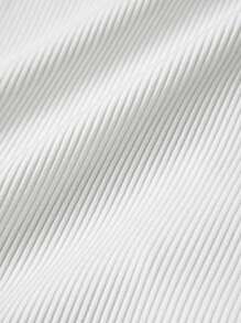 SHEIN LUNE Áo ba lỗ buộc dây phía trước cho nữ, thiết kế lưới thêu chắp vá - trắng - Xem 5