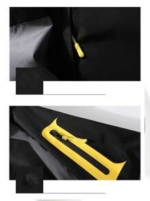 Gym Rark Boyfriend Style Men's Casual Color Block Zip-Up Hooded Ski Jacket With Drawstring, Suitable For Autumn Outings - Black - View 4