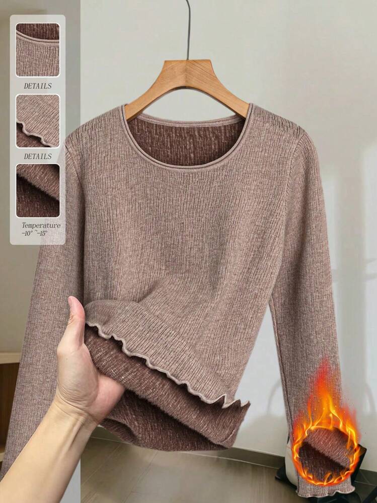 Chiquease Round Neck Sweater Autumn And Winter Low Neck