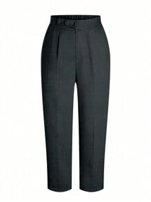 Calvaya Plus Size Women Solid Color Pleated Tapered Casual/Business Trousers Graduation,Back To School,Teacher Outfits For Women Winter Fall Autumn