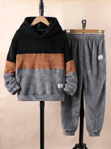 Vacaura Bộ 2 chiếc áo hoodie vải nỉ hai mặt tương phản thường ngày cho bé trai tuổi mới lớn - Nhiều màu - Xem 4