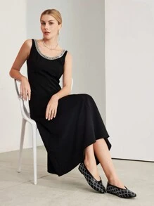 MOTF PREMIUM RHINESTONE SQUARE-TOE WOMEN FLAT CASUAL SHOES, HALLOWEEN SORCERESS - Black - View 7