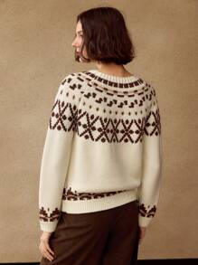 MOTF PREMIUM FAIR ISLE PATTERN RAGLAN SLEEVE SWEATER