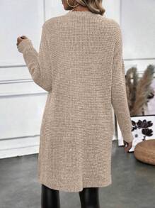 SHEIN LUNE 1 pieza Suéter elegante de mujer de punto con textura y bajo con abertura