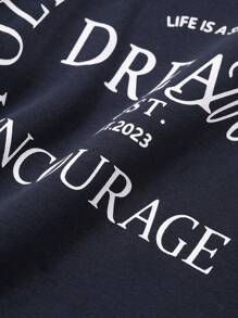 DAZY Women Casual Letter Print Ruffle Hem Mini Dress, Suitable For Autumn,Back To School Clothes,Fall Women Clothes Long Sleeve Dress