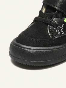 Cozy Pixies 1 Pair Boys Cute Cartoon Dinosaur Design Comfortable Warm Casual Sports Shoes For Daily Wear, Suitable For Autumn & Winter (Pattern Random)