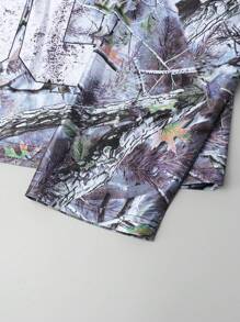 ROMWE MEN Street Life 1 szt. Męska koszulka z długim rękawem Dry Wood Camouflage Graphic Casual T-shirt, odzież sportowa do noszenia na ulicy