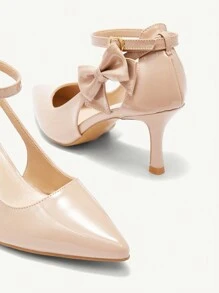 CUCCOO CHICEST 女士纯色优雅精致高跟鞋，适合通勤 - 杏色 - 查看 5