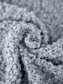 Calvaya Cárdigan de manga larga con abertura frontal para talla grande, uso casual de diario, para el invierno - Gris Claro - Ver 3