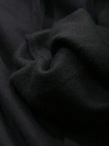 DAZY Men's Letter Embroidered Sweatshirt Set, Autumn Hoodie - Black - View 9