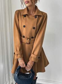 Calvaya Chaqueta casual de manga larga con botones al frente para mujer
