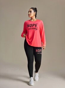Studio SHEIN Sport Ladies Fashion New Plus Size Fitness Running Sports Suit Gym Set Workout Women Set