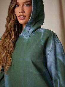 Denimoi Drop Shoulder Hooded Denim Jacket - Multicolor - View 3