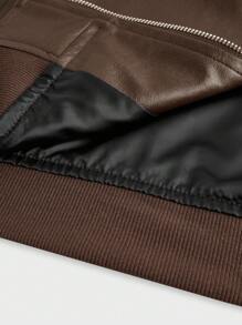 Manfinity VCAY Men's Retro Casual PU Leather Jacket For Autumn