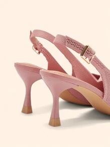 CUCCOO BASICS 纯色尖头可调节休闲闪亮漆皮平底鞋 - 粉色 - 查看 5