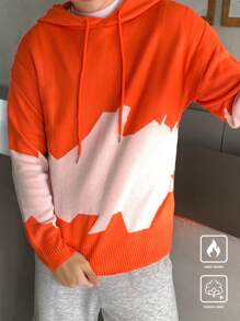 Claim Dot Men's Solid Color Patchwork Simple Hoodie Casual Sweater