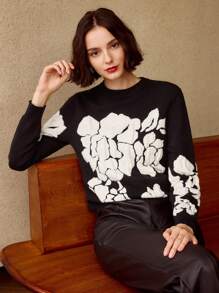 MOTF FLORAL PATTERN SWEATER