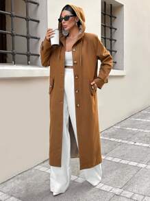 RueChic CAMEL Long Overcoat For Ladies Winter - Camel - View 4