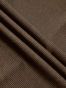 Franclia 2pcs Solid Color Asymmetric Hem Top And Pants Set Fall Cloth For Women - Coffee Brown - View 7