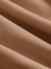 SHEIN MOD Falda de cintura alta color albaricoque con hebilla metálica y cinturón - Caqui - Ver 4