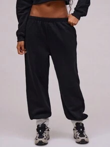 Musera Sport Quần thể thao jogger cạp chun màu trơn, thích hợp cho tập gym và thể dục. - màu đen - Xem 2