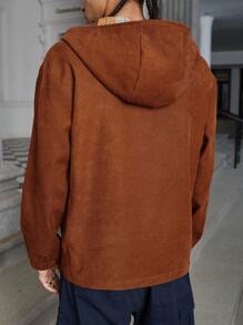 Manfinity Homme Chaqueta con capucha casual y sencilla de unicolor para hombre - Multicolor - Ver 2