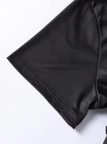 Manfinity LEGND 男士休闲圣诞圣诞老人印花短袖黑色 T 恤，男友礼物