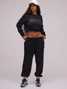 Musera Sport Quần thể thao jogger cạp chun màu trơn, thích hợp cho tập gym và thể dục. - màu đen - Xem 1