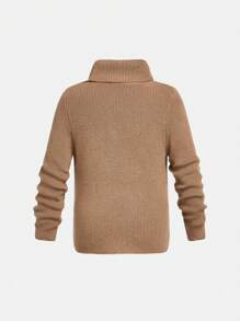 2pcs/Set Young Boys Casual Korean-Style Turtleneck Sweaters, Suitable For Autumn/Winter Layering - Multicolor - View 11