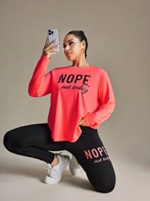 Studio SHEIN Sport Ladies Fashion New Plus Size Fitness Running Sports Suit Gym Set Workout Women Set